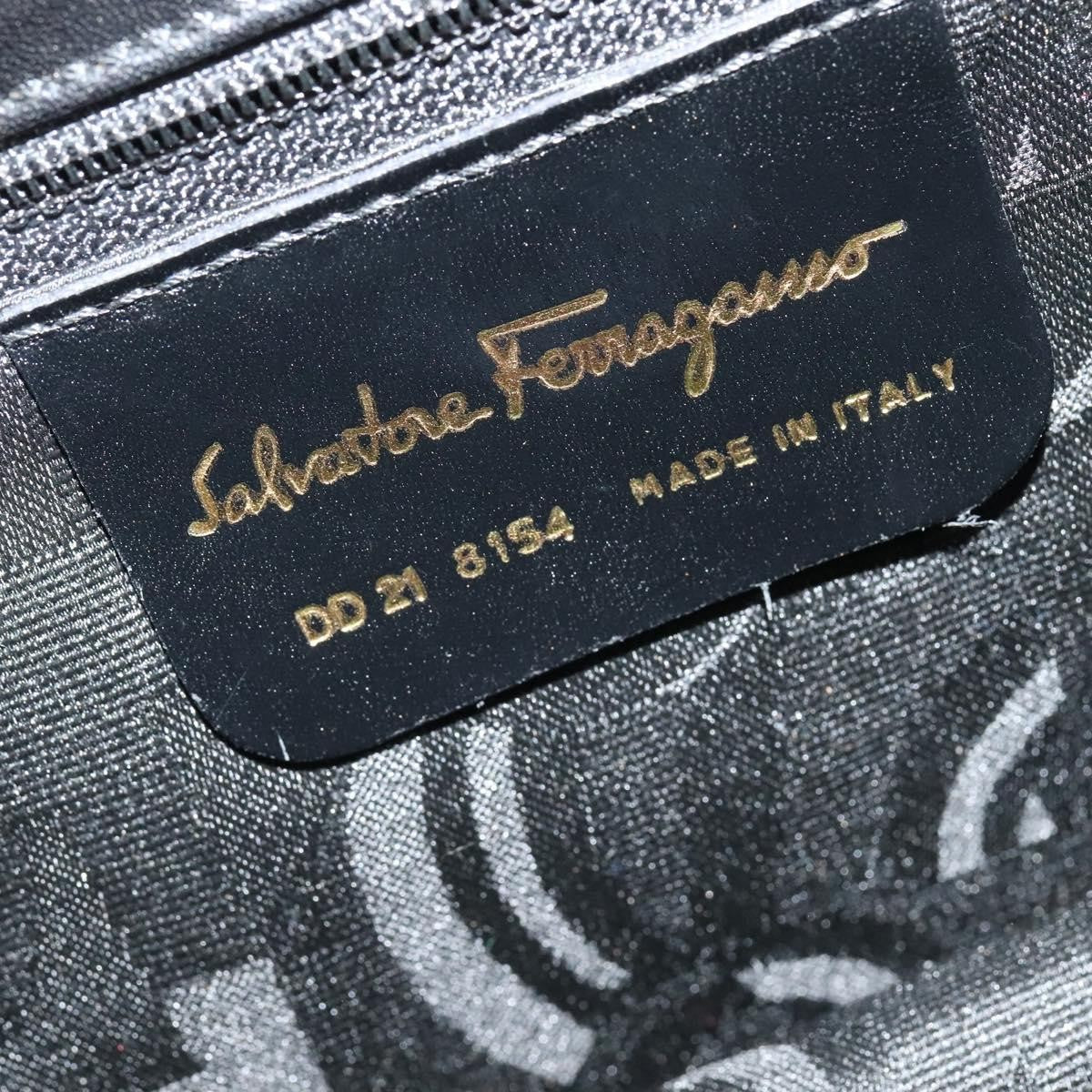 Salvatore Ferragamo Gancini Shoulder Bag Leather, BLACK, LEATHER, Shoulder bag