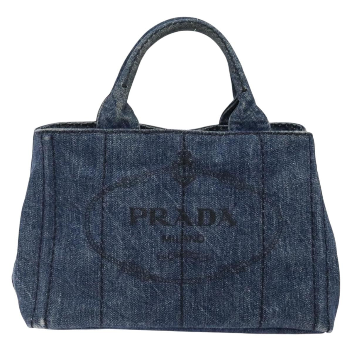 Prada Canapa Convertible Tote Denim, BLUE, DENIM_JEANS, Tote bag