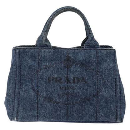 Prada Canapa Convertible Tote Denim, BLUE, DENIM_JEANS, Tote bag
