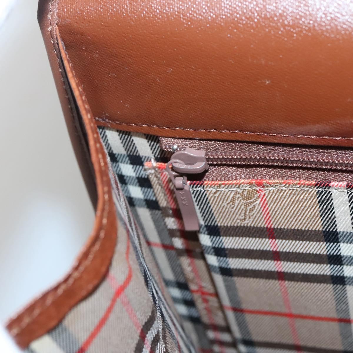 Burberry Vintage Handbag Leather, BROWN, LEATHER, Handbag