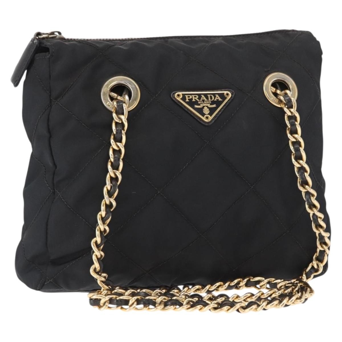Prada Re-Edition 1995 Chain Tote Quilted Re-Nylon, BLACK, NYLON, Shoulder bag