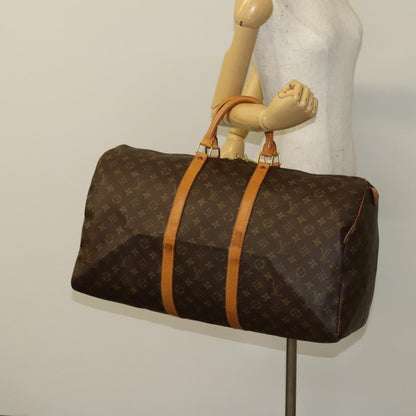 Louis Vuitton Keepall Bag Monogram Canvas, BROWN, CANVAS, Travel bag