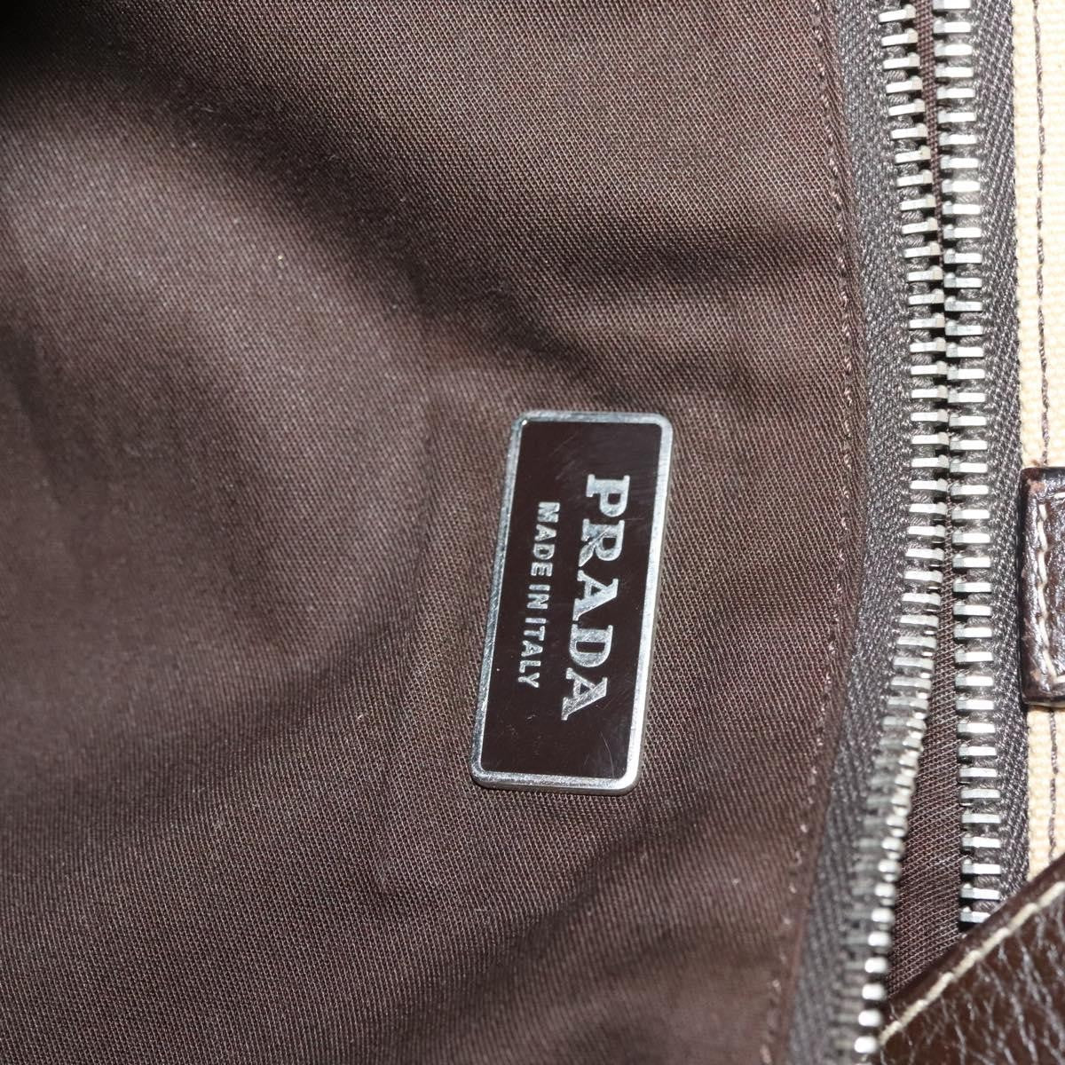 Prada Vintage Shoulder Bag Canvas, BEIGE, CANVAS, Shoulder bag