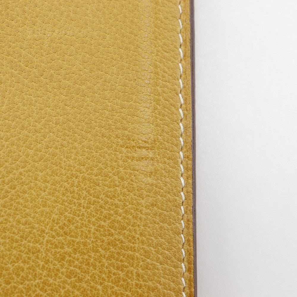 Hermes Vision Agenda Cover Leather, YELLOW, LEATHER, Wallets