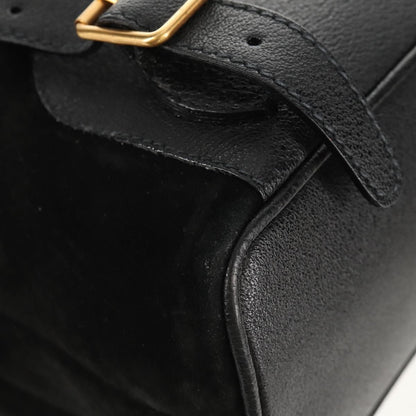 Gucci Vintage Bamboo Backpack Suede, BLACK, SUEDE, Backpack