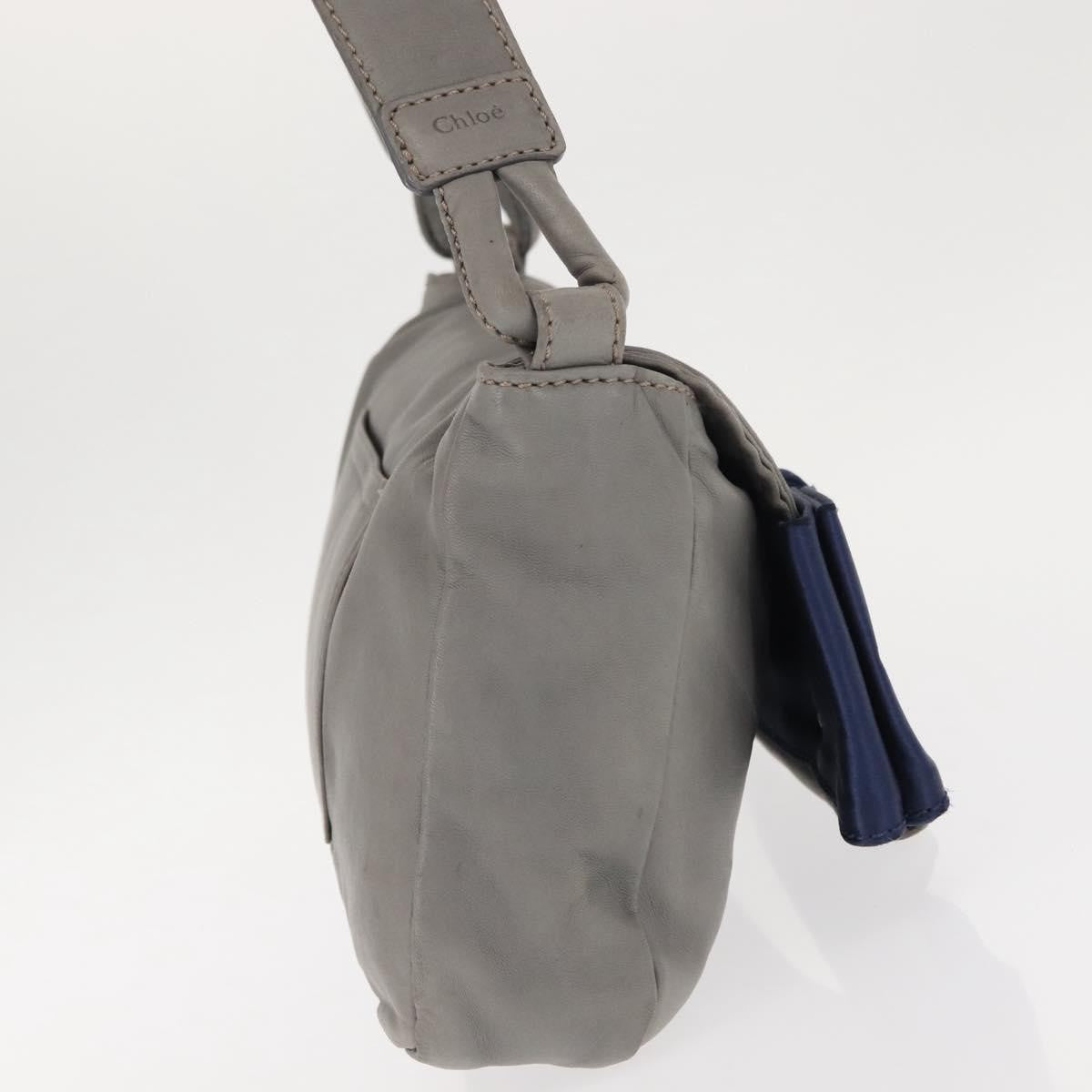 Chloe Vintage Flap shoulder bag Leather, GRAY, LEATHER, Shoulder bag