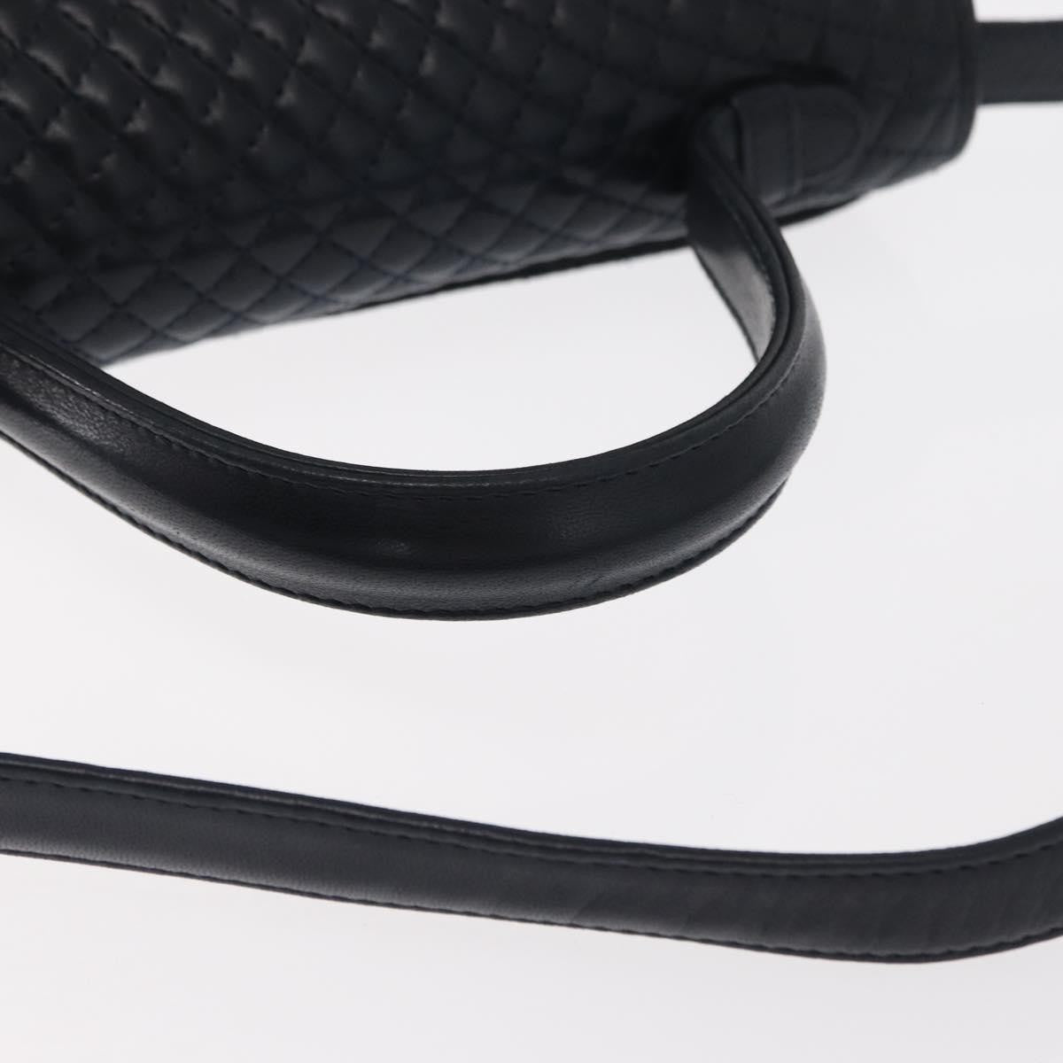 Bally Vintage Handbag Quilted Leather, NAVY, LEATHER, Handbag