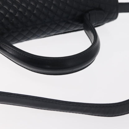 Bally Vintage Handbag Quilted Leather, NAVY, LEATHER, Handbag