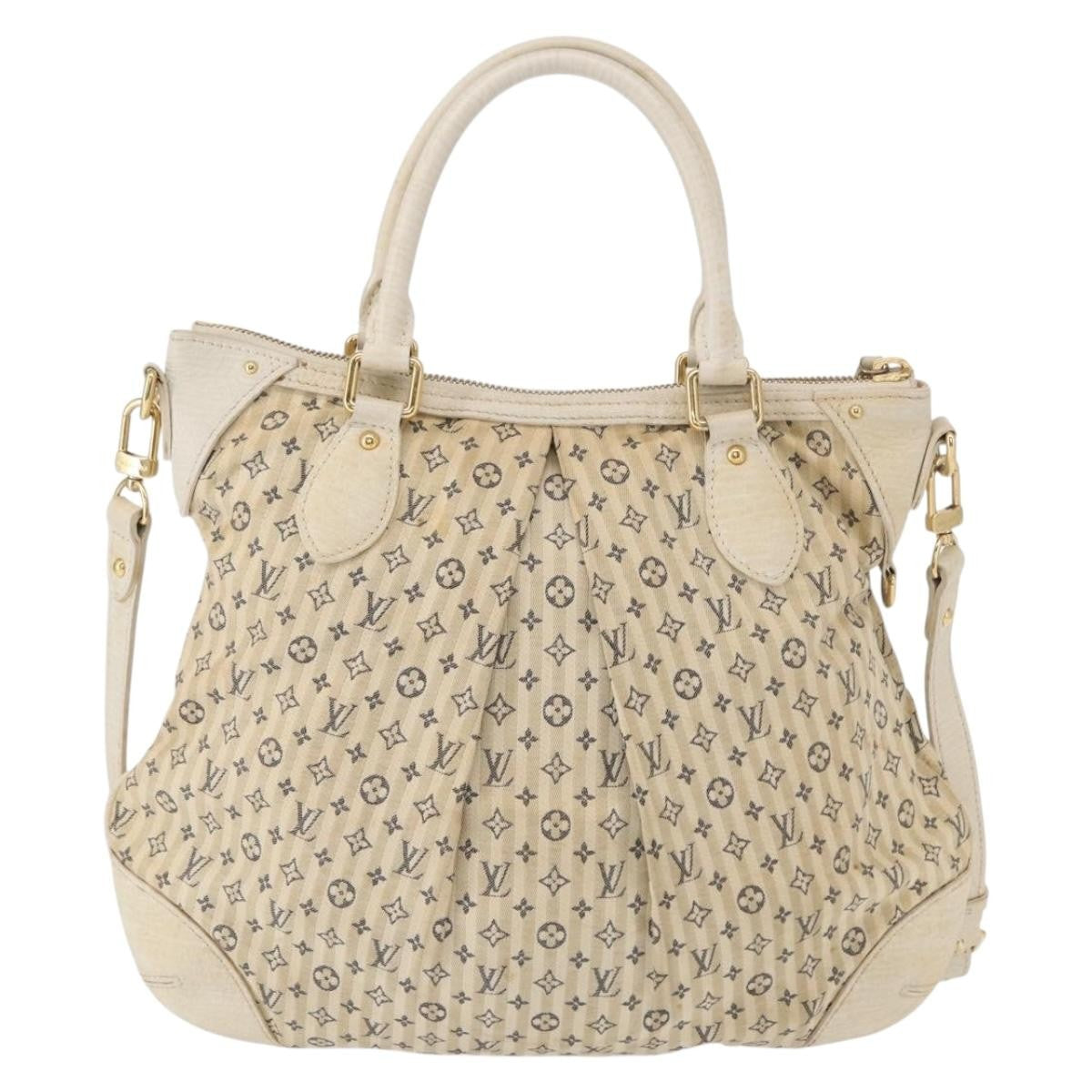Louis Vuitton Marina Handbag Mini Lin Croisette, BEIGE, CANVAS, Handbag