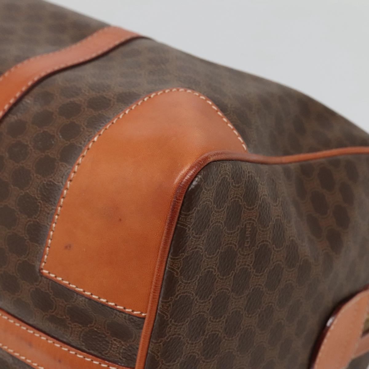 Celine Vintage Duffle Bag Macadam Coated Canvas, BROWN, CANVAS, Travel bag