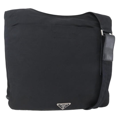Prada Zip Messenger Quilted Tessuto, BLACK, NYLON, Shoulder bag