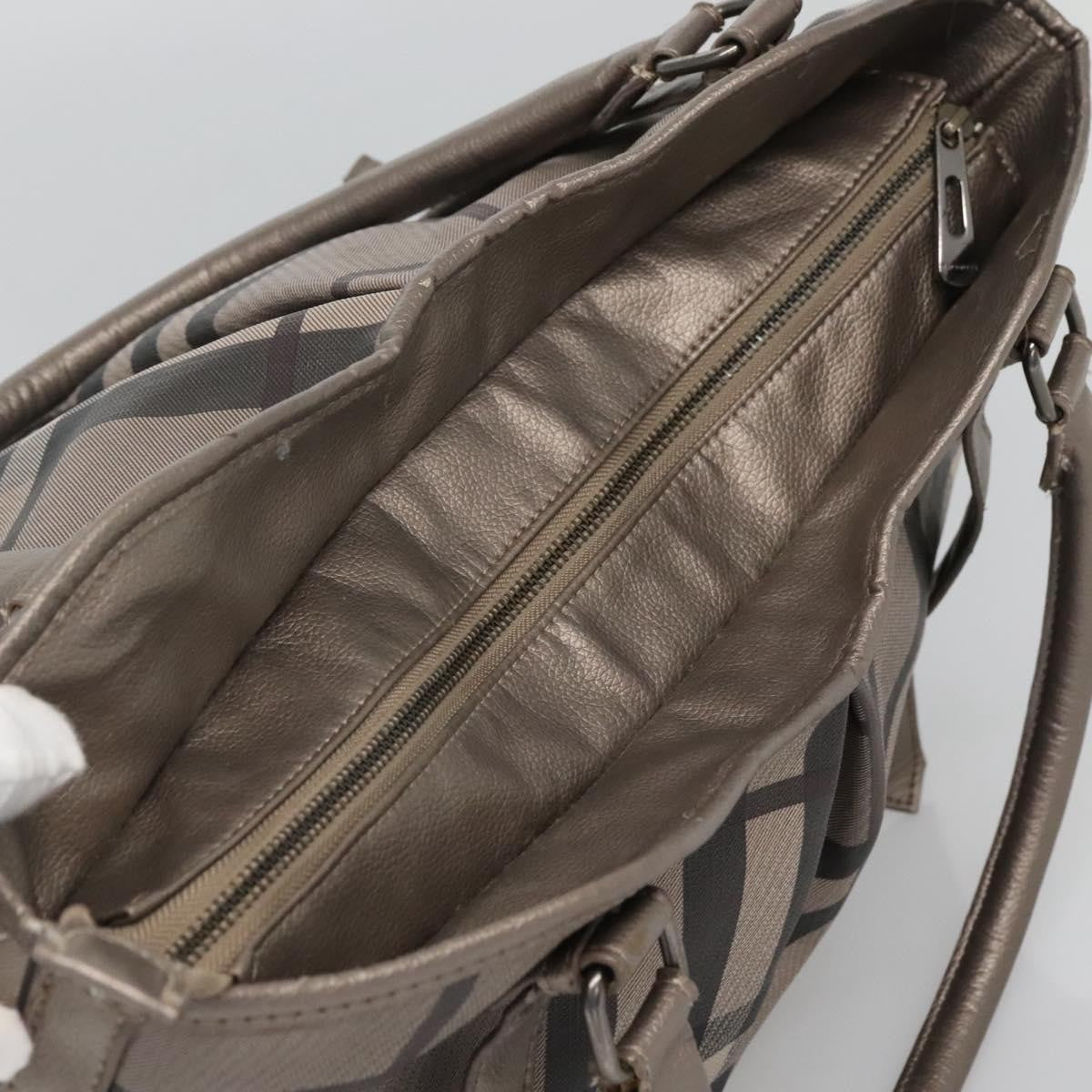 Burberry Nova Check Tote Canvas and Leather, GRAY, CANVAS, Tote bag