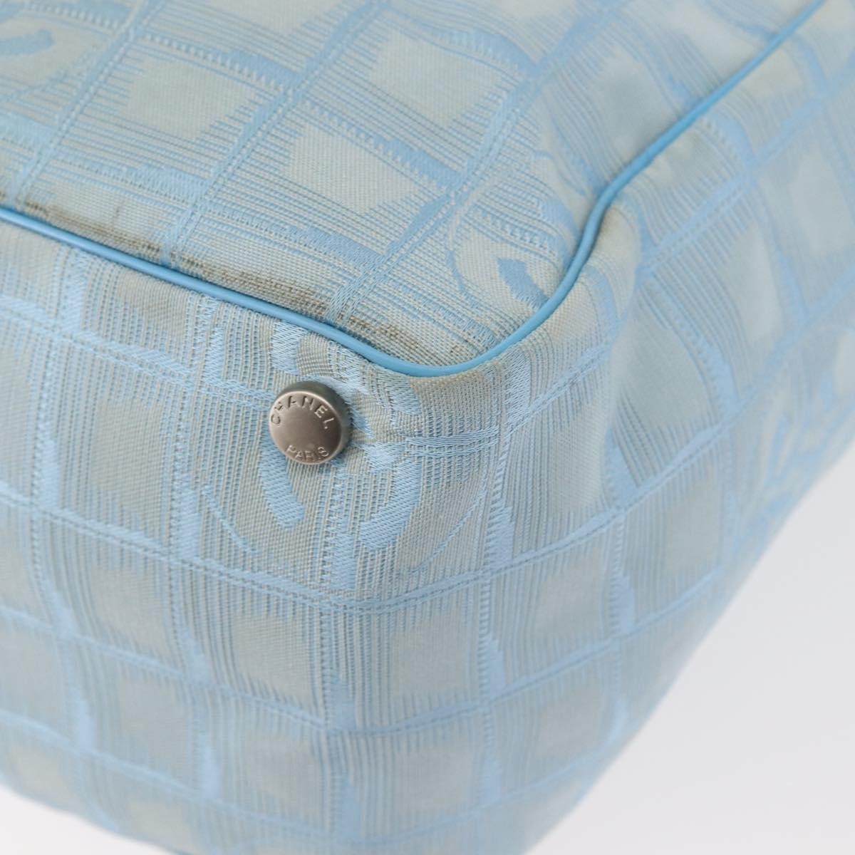 Chanel Front Zip Travel Line Tote Nylon, BLUE, NYLON, Tote bag