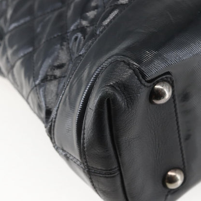 Chanel CC Charm Zip Tote Quilted Coated Canvas, BLACK, CANVAS, Tote bag