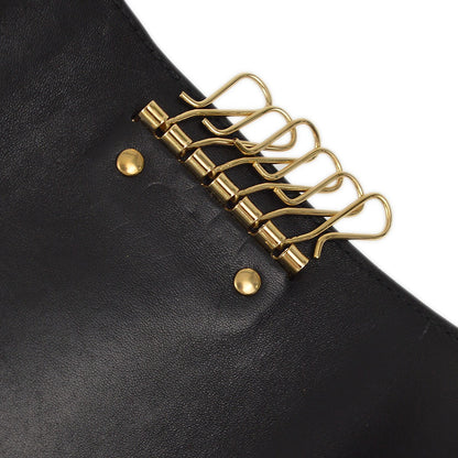 Bottega Veneta Knotted Keyring Leather, BLACK, LEATHER, Charms and Keychains