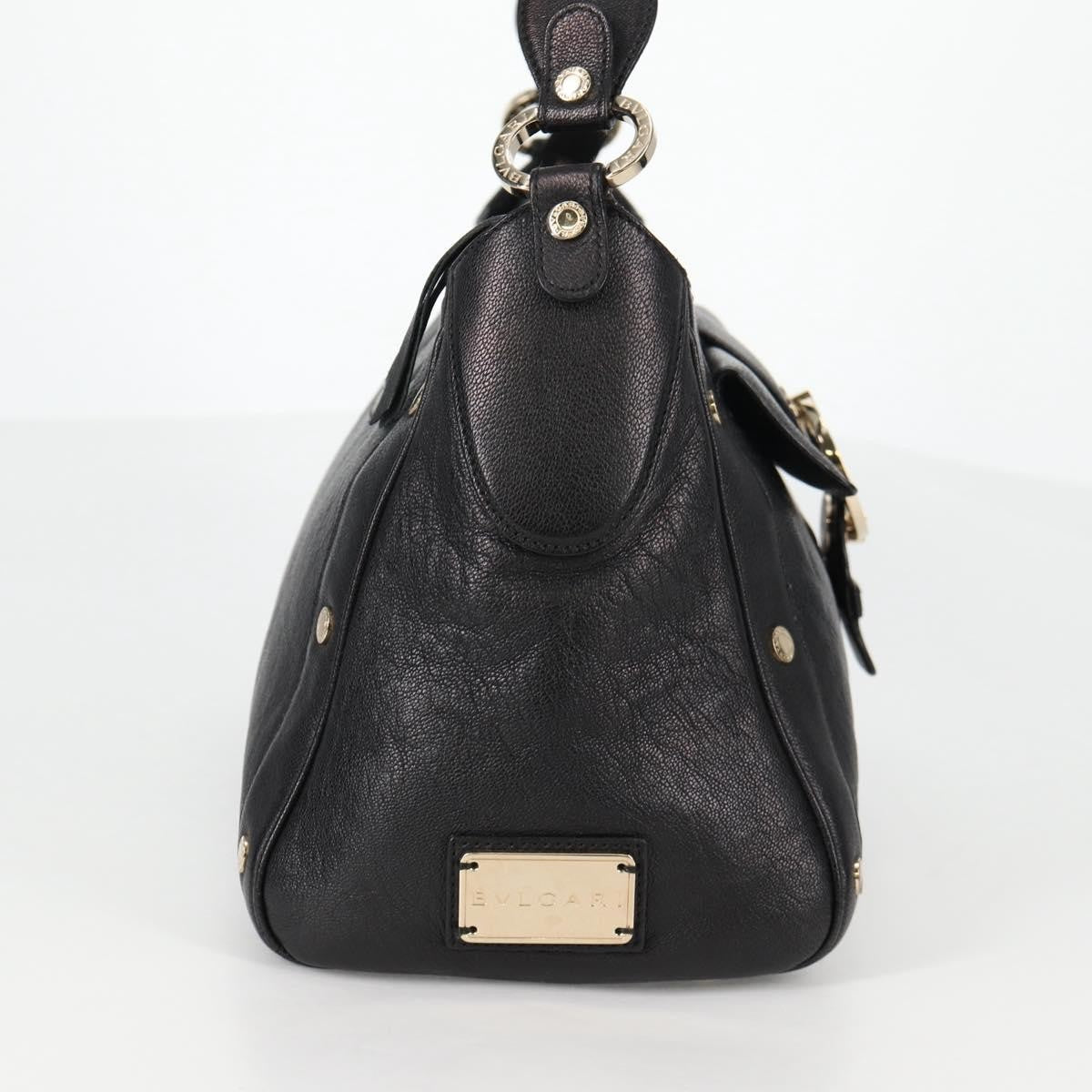 Bvlgari Chandra Top Handle Bag Leather, BLACK, LEATHER, Shoulder bag