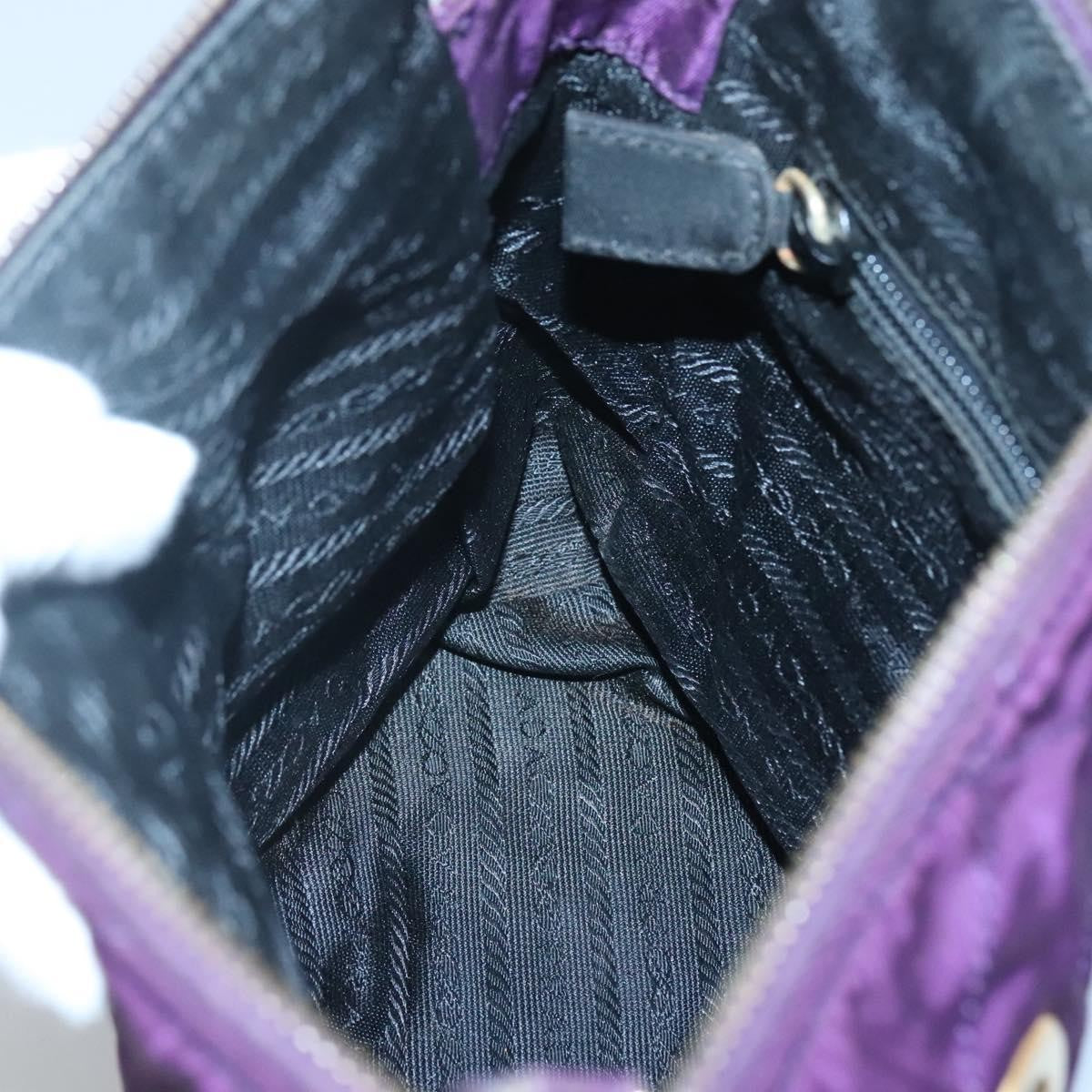 Prada Chain Shoulder Bag Quilted Tessuto, PURPLE, NYLON, Shoulder bag