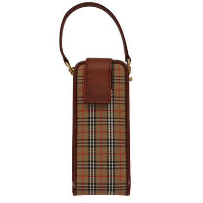 Burberry Nova check Pochette Canvas, BEIGE, CANVAS, Clutche & pouche