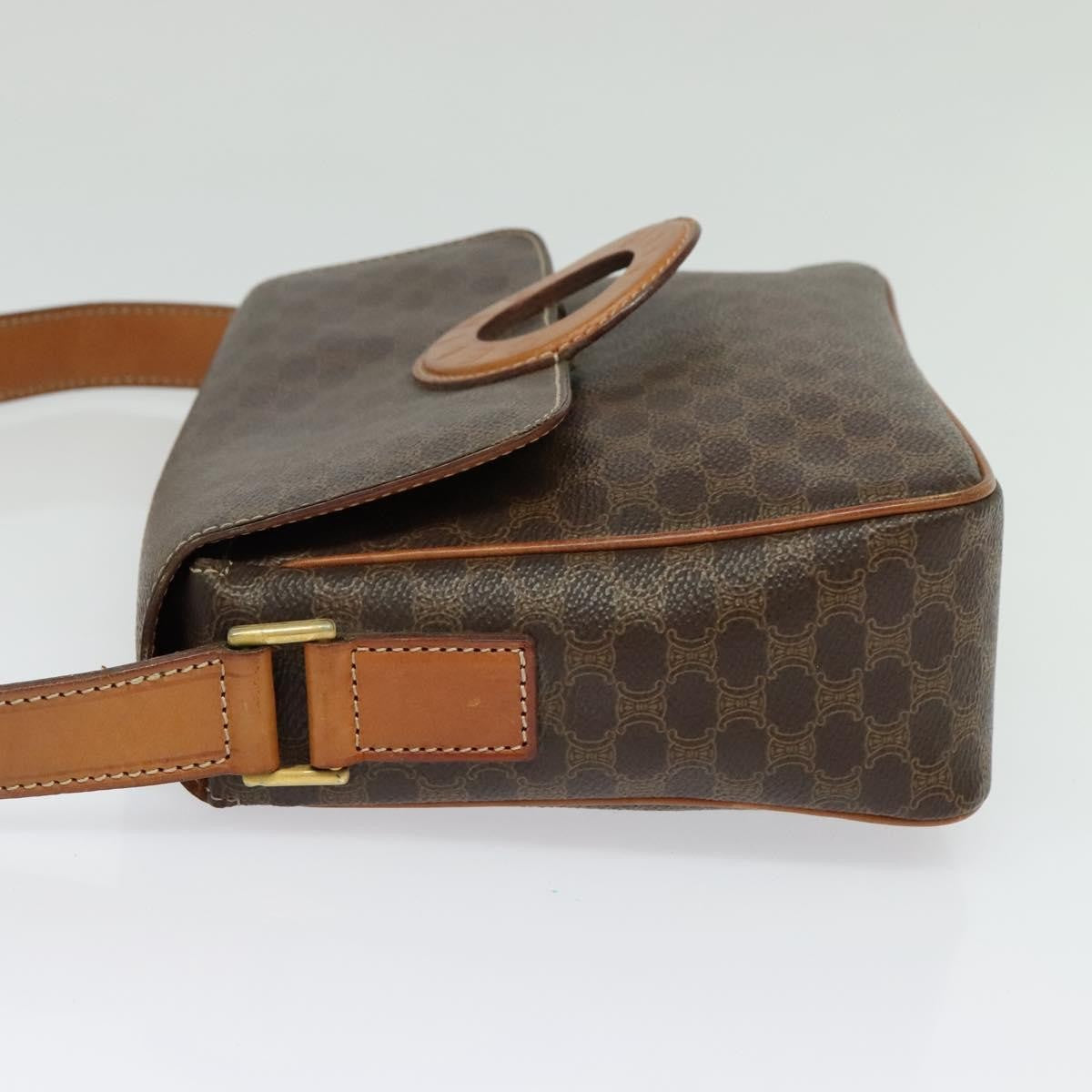 Celine Macadam Shoulder Bag PVC Leather, BROWN, CANVAS, Shoulder bag