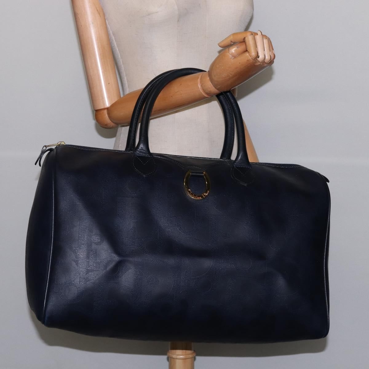 Christian Dior Lady Dior Boston Bag Canvas, NAVY, CANVAS, Travel bag