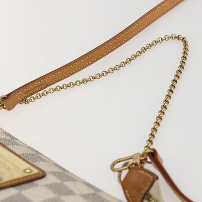 Louis Vuitton Eva Handbag Damier, BEIGE, CANVAS, Clutche & pouche