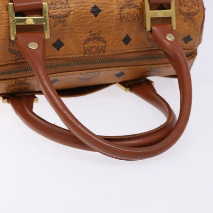 MCM Visetos logogramme Handbag Canvas and Leather, BROWN, PVC, Handbag