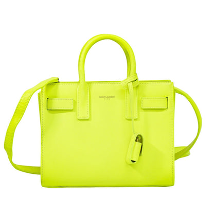 Saint Laurent Sac de Jour NM Bag Leather, YELLOW, LEATHER, Handbag