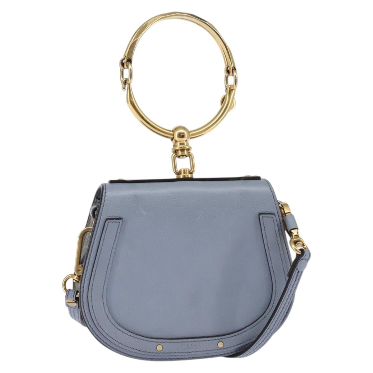 Chloe Nile Crossbody Bag Leather, BLUE, LEATHER, Crossbody bag