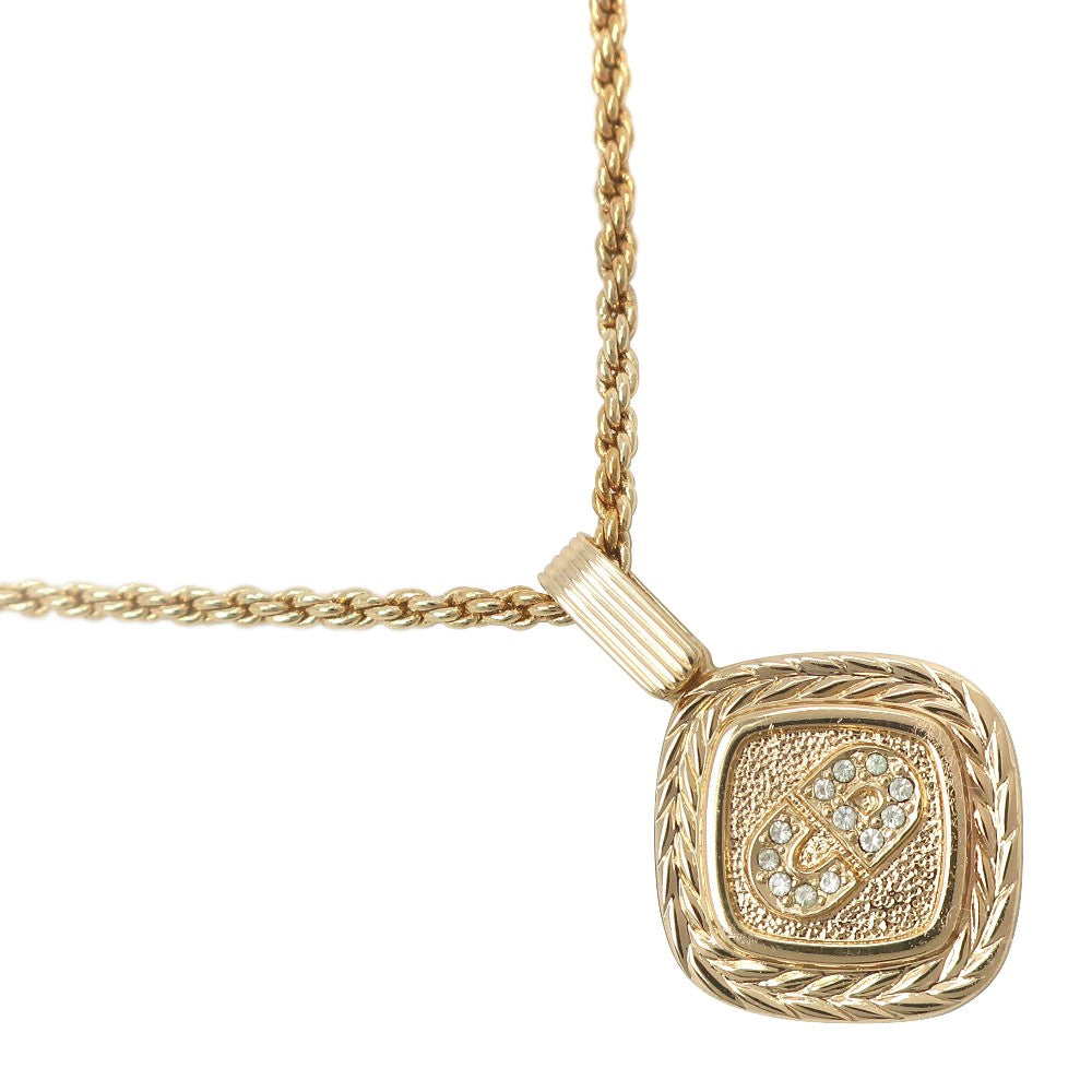 Christian Dior Vintage CD Pendant Necklace Metal, GOLD, GOLD_PLATED, Necklace
