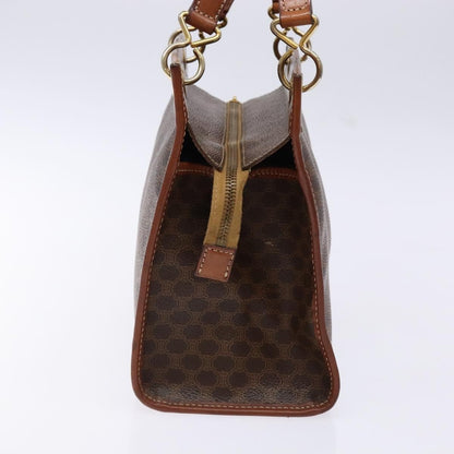 Celine Macadam Handbag Macadam with leather, BROWN, CANVAS, Handbag