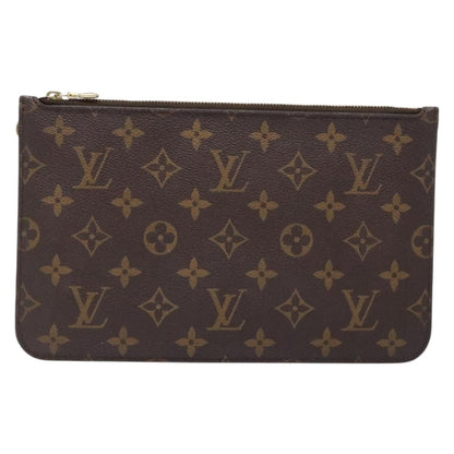 Louis Vuitton Neverfull Pochette Monogram Canvas, BROWN, CANVAS, Tote bag