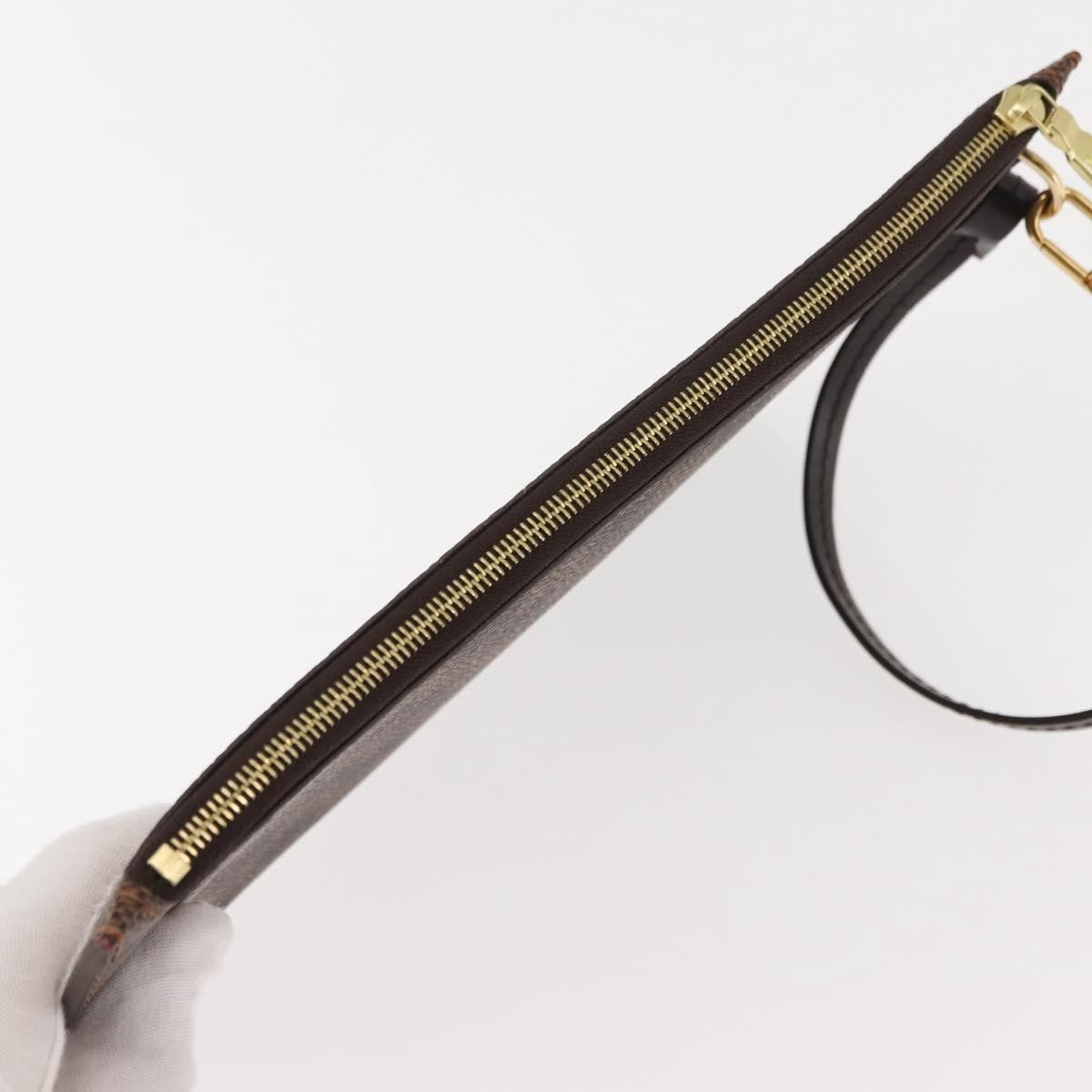 Louis Vuitton Neverfull Pochette Damier, BROWN, CANVAS, Clutche & pouche