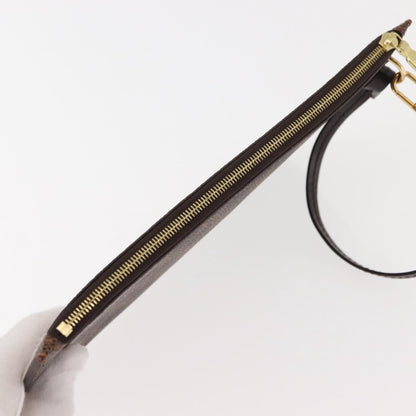 Louis Vuitton Neverfull Pochette Damier, BROWN, CANVAS, Clutche & pouche