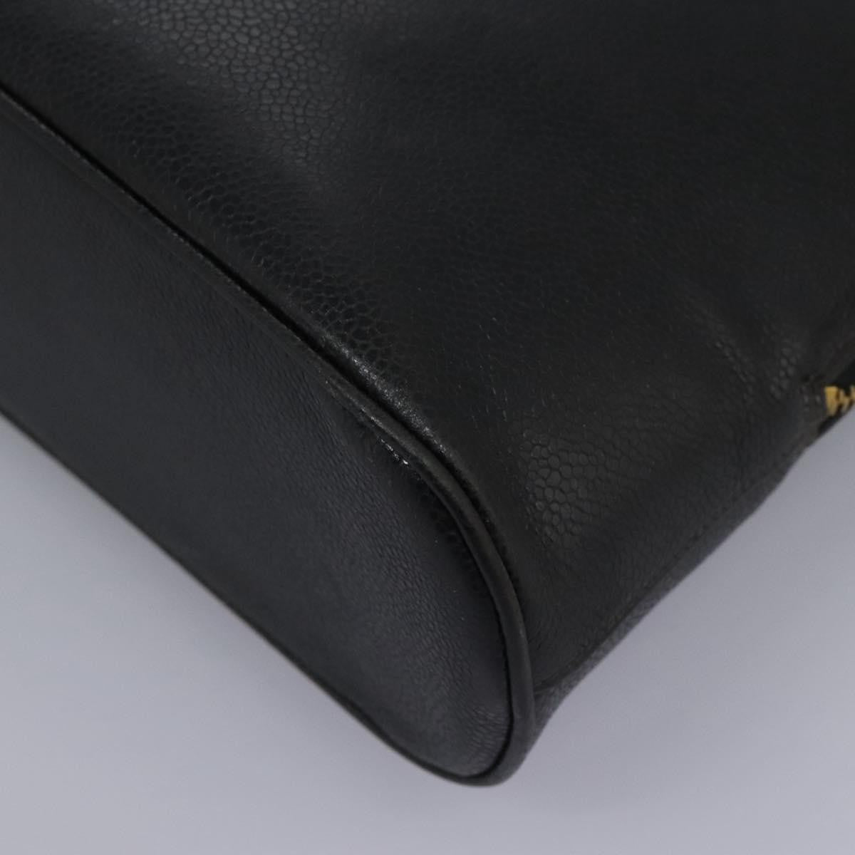 Chanel Vintage CC Dome Bag Leather, BLACK, LEATHER, Tote bag