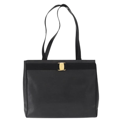 Salvatore Ferragamo Vala tote Leather, BLACK, LEATHER, Tote bag