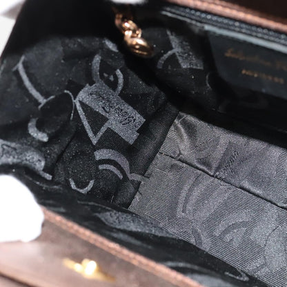 Salvatore Ferragamo Gancini Shoulder Bag Leather, BROWN, LEATHER, Shoulder bag