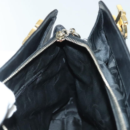 Salvatore Ferragamo Gancini Shoulder Bag Leather, BLACK, LEATHER, Shoulder bag