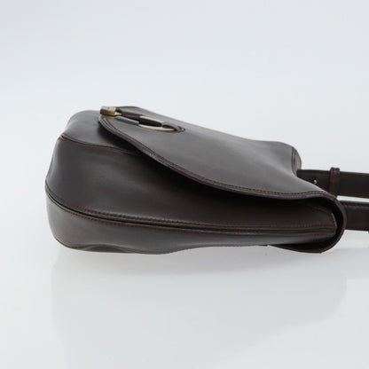 Salvatore Ferragamo Gancini handbag Leather, BLACK, LEATHER, Handbag