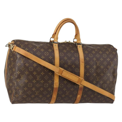 Louis Vuitton Keepall Bandouliere Bag Monogram Canvas, BROWN, CANVAS, Travel bag