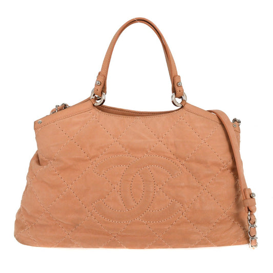 Chanel CC Sea Hit Tote Quilted Iridescent Calfskin, PINK, LEATHER, Tote bag