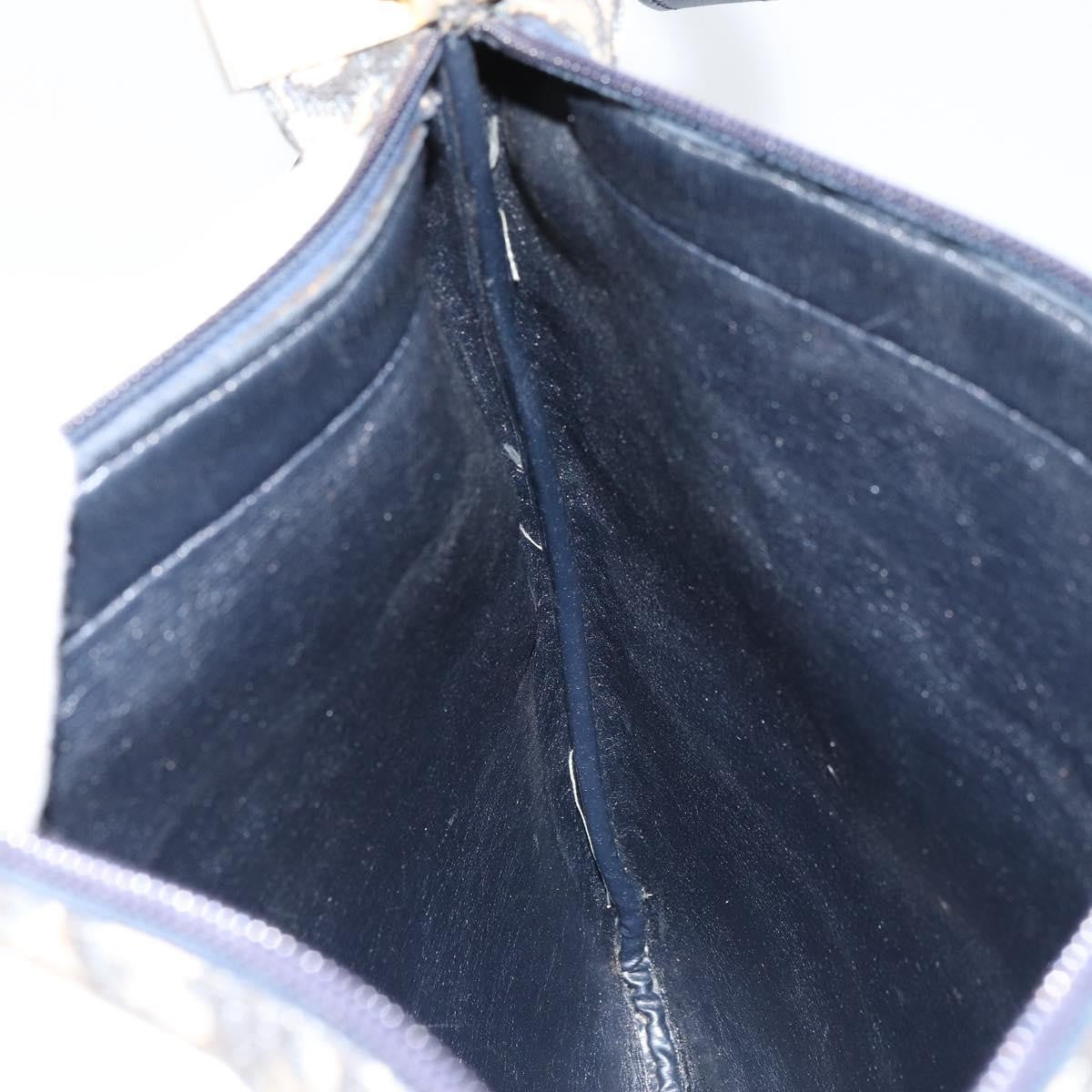 Christian Dior Vintage Trotter Shoulder Bag Canvas, NAVY, CANVAS, Shoulder bag