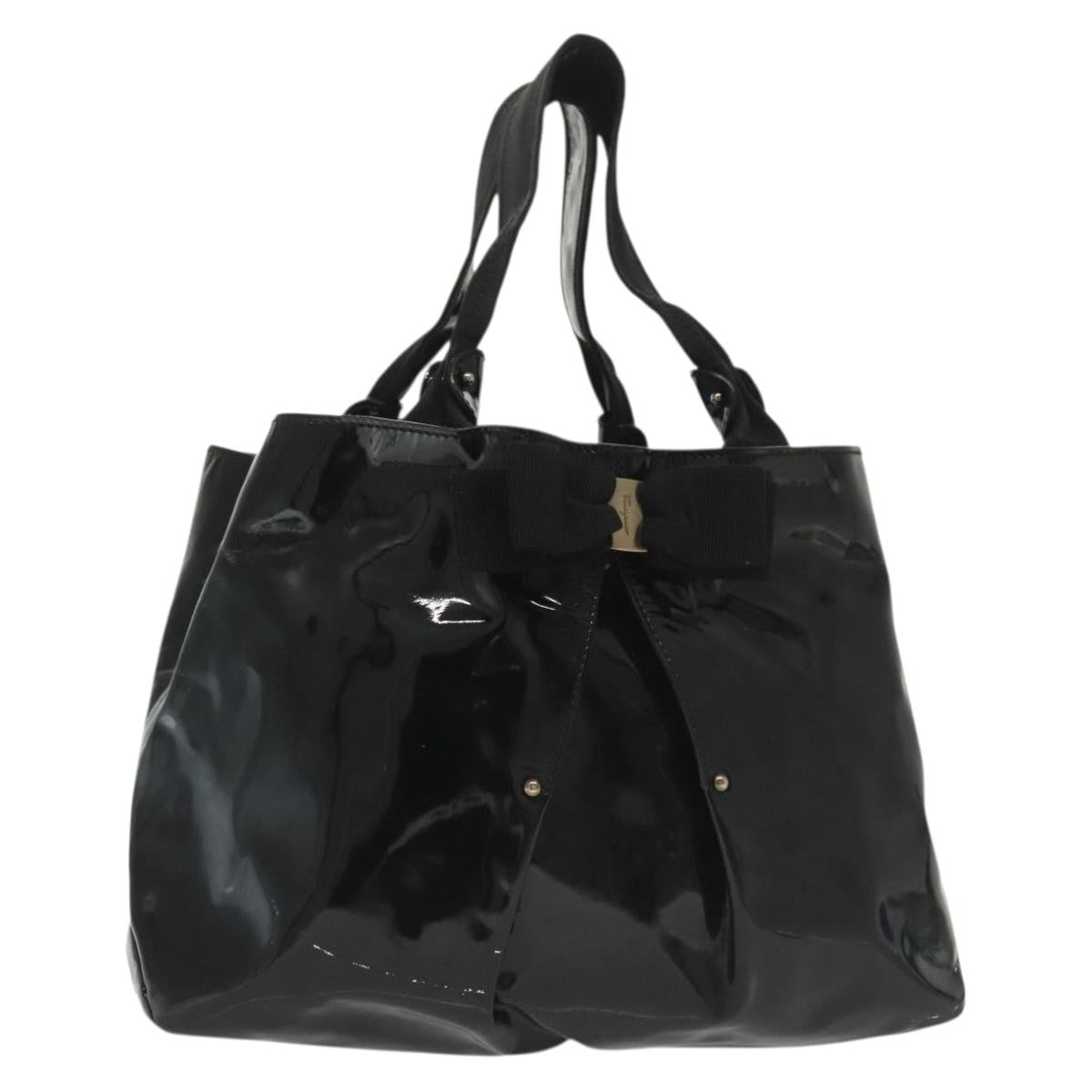 Salvatore Ferragamo Vala tote Patent Leather, BLACK, PATENT_LEATHER, Tote bag