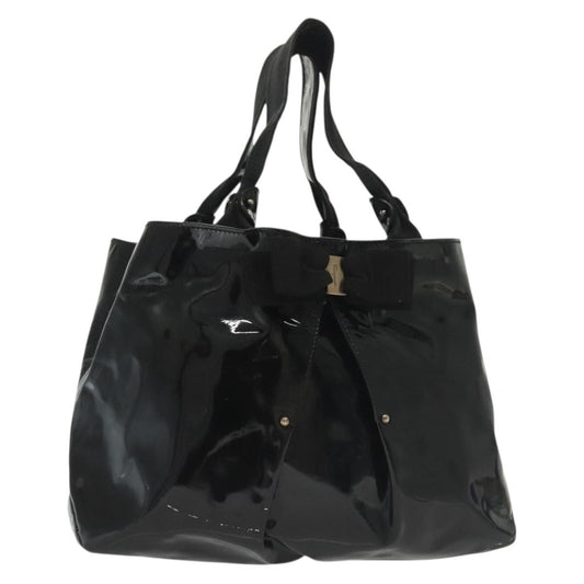 Salvatore Ferragamo Vala tote Patent Leather, BLACK, PATENT_LEATHER, Tote bag