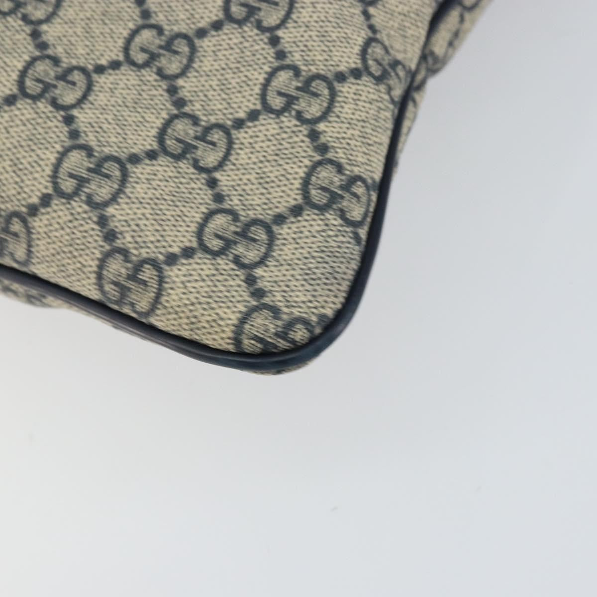 Gucci Zip Top Messenger Bag GG Coated Canvas, NAVY, PVC, Shoulder bag