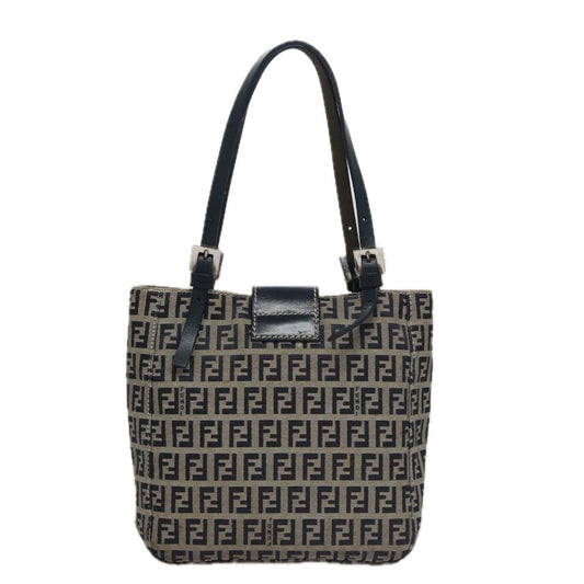 Fendi Vintage Shoulder Bag Zucca Canvas, NAVY, CANVAS, Handbag