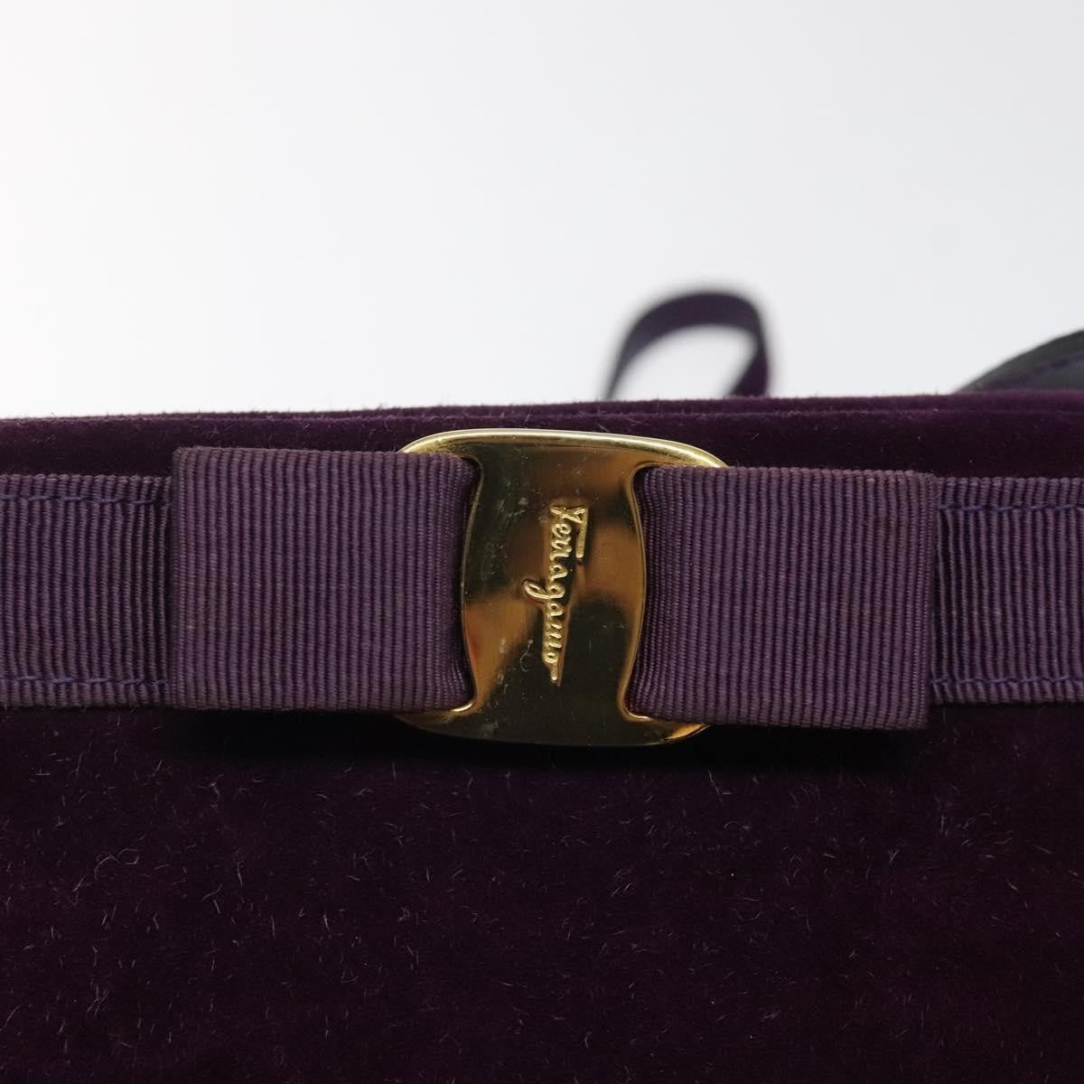 Salvatore Ferragamo Vala Shoulder Bag Suede, PURPLE, SUEDE, Shoulder bag