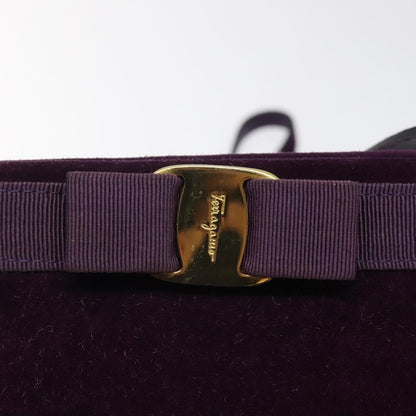 Salvatore Ferragamo Vala Shoulder Bag Suede, PURPLE, SUEDE, Shoulder bag