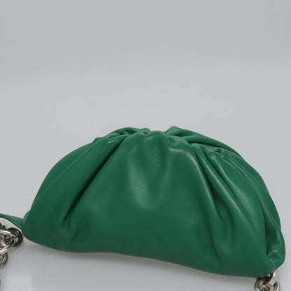 Bottega Veneta The Chain Pouch Leather, GREEN, LEATHER, Clutche & pouche