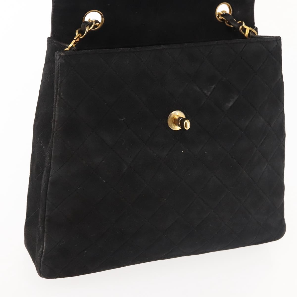 Chanel Vintage Clutch Pleated Leather, BLACK, SUEDE, Clutche & pouche