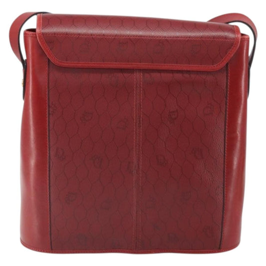 Christian Dior Vintage Honeycomb Shoulder Bag Canvas and Leather, RED, CANVAS, Shoulder bag